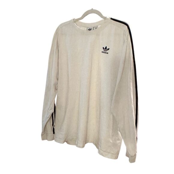 adidas | Shirts | Adidas Mens White Graphic Long Sleeve Tee Shirt Sz Xl ...